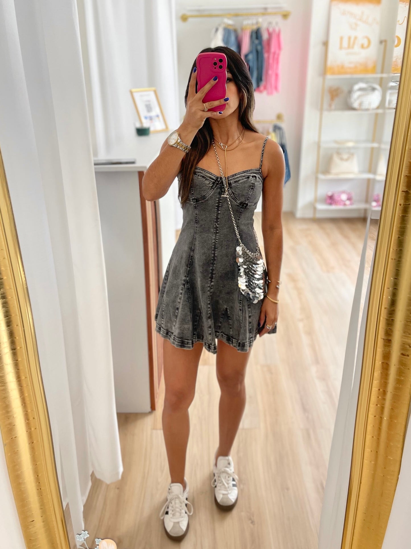 Dark grey flare dress