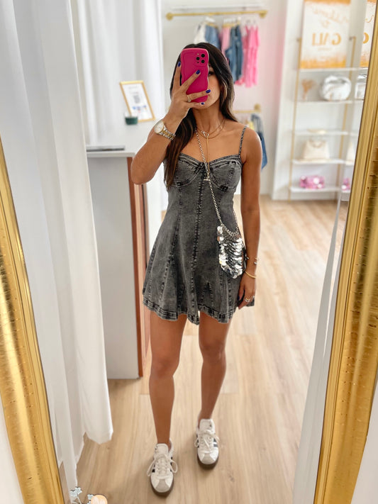 Dark grey flare dress