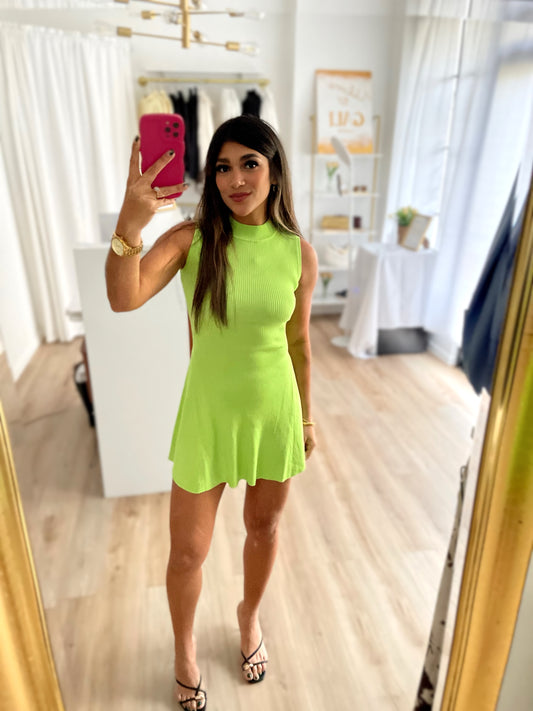 Apple green dress
