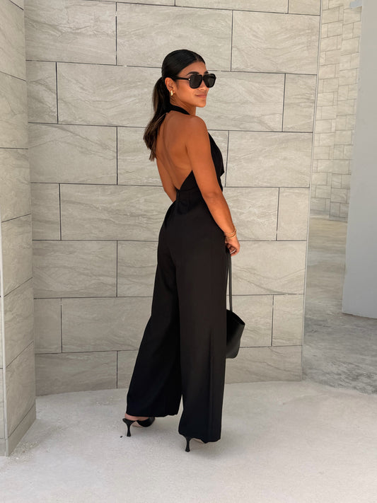 Tailored x halter neck jumpsuit