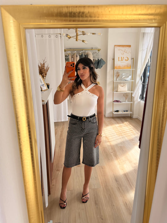 The V neck bodysuit (white)