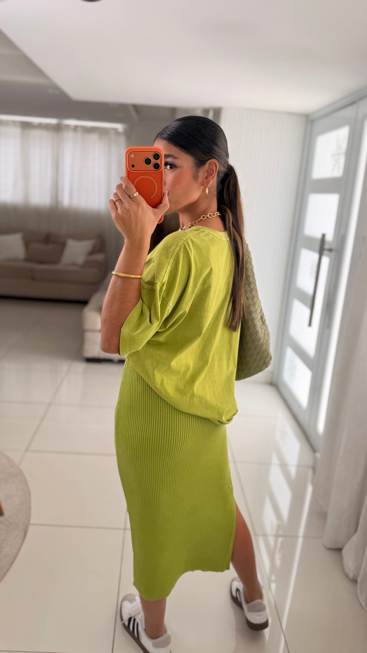 Apple green midi skirt PRE ORDER