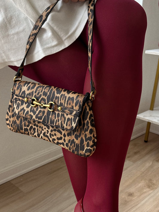 Animal print shoulder bag