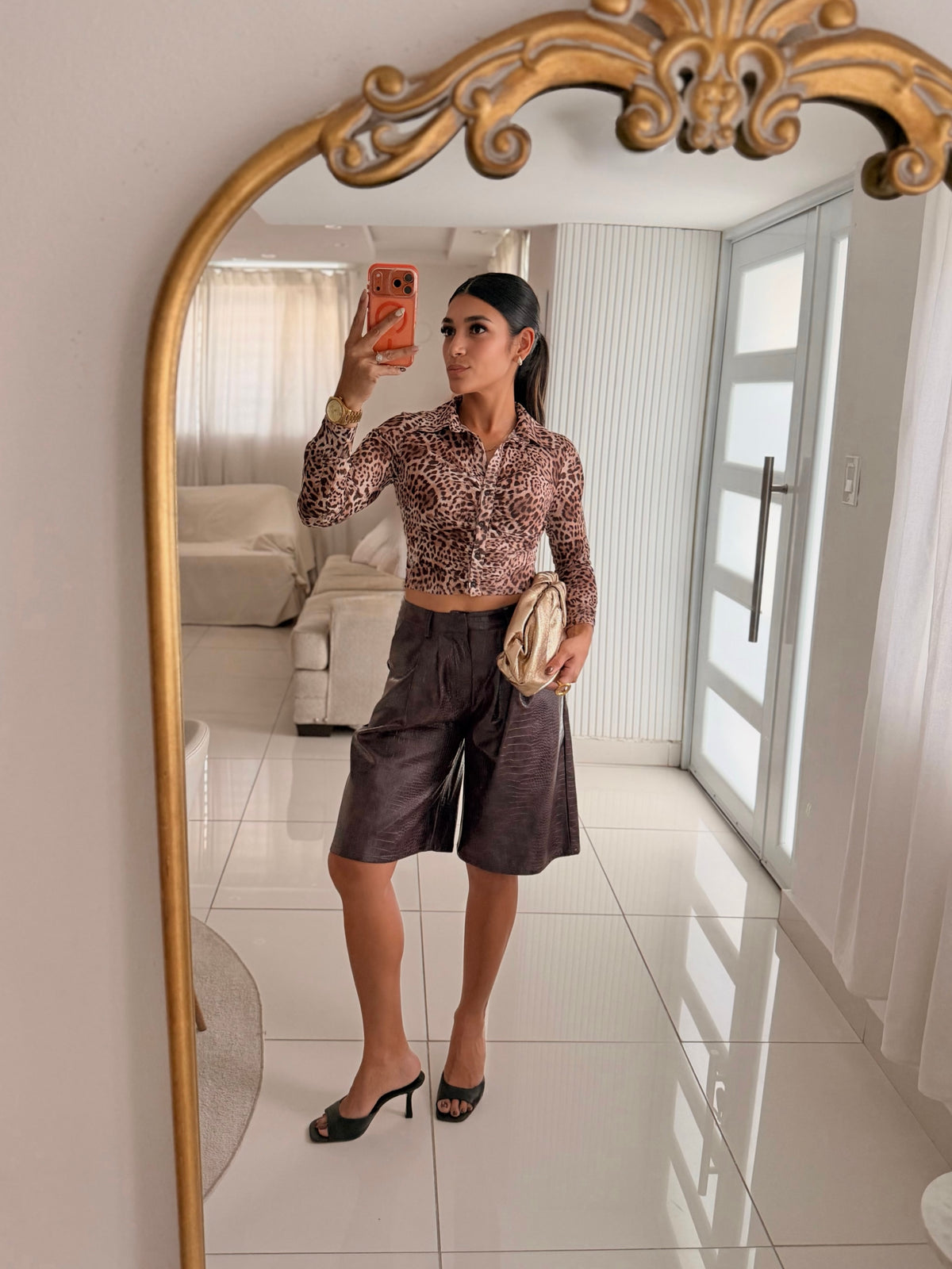 The Leopard Mesh Top