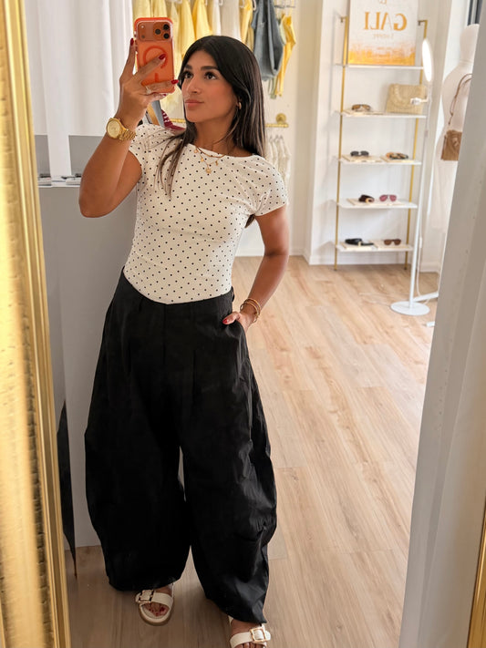 Polka back out top (white)