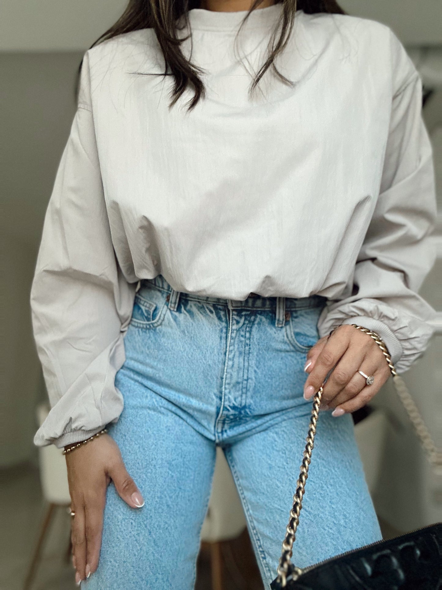 Bubble waist top (Ecru)