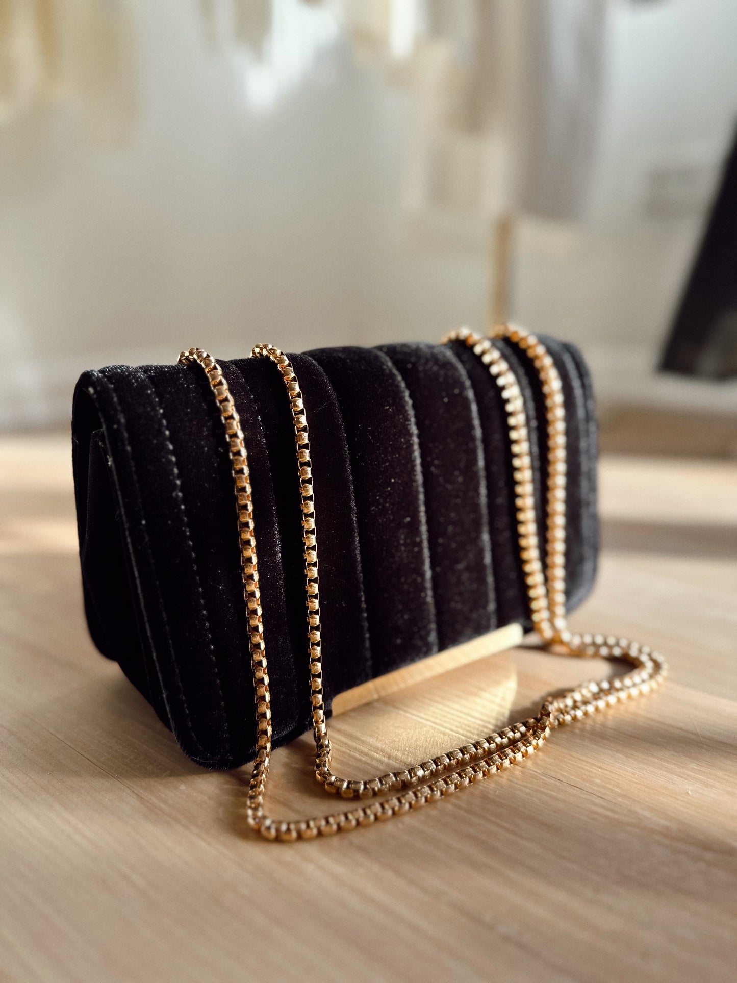 Black velvet crossbody/shoulder bag