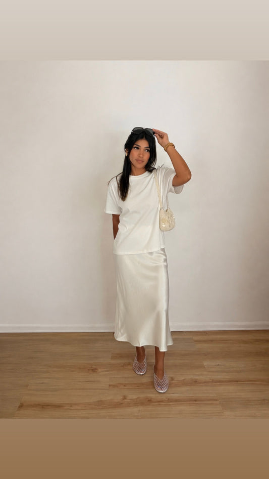The Bianca Satin Skirt