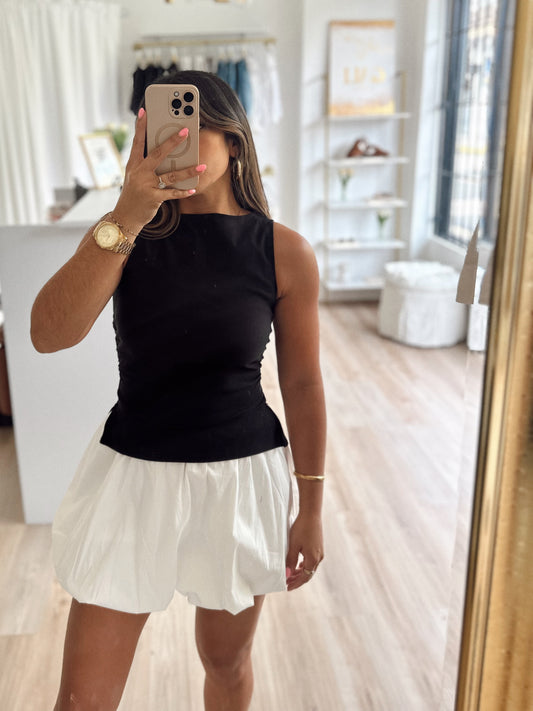 Black boat neck elegant top