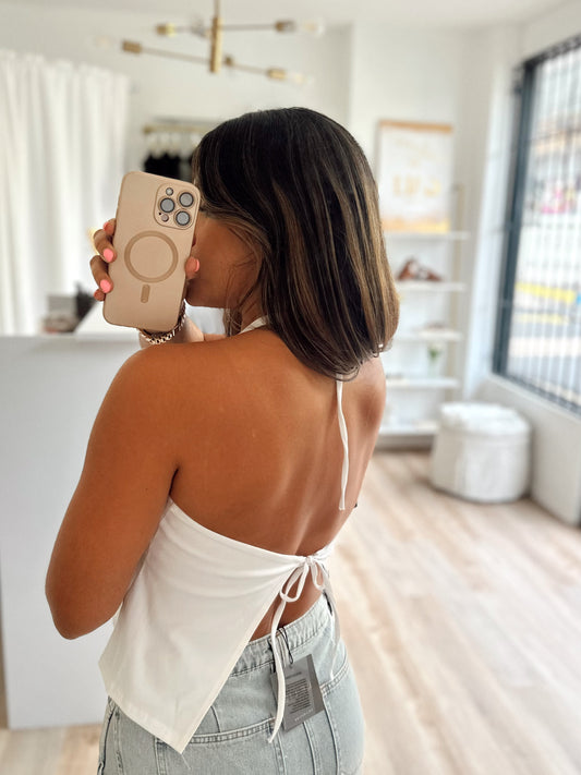 The golden buttons halter top
