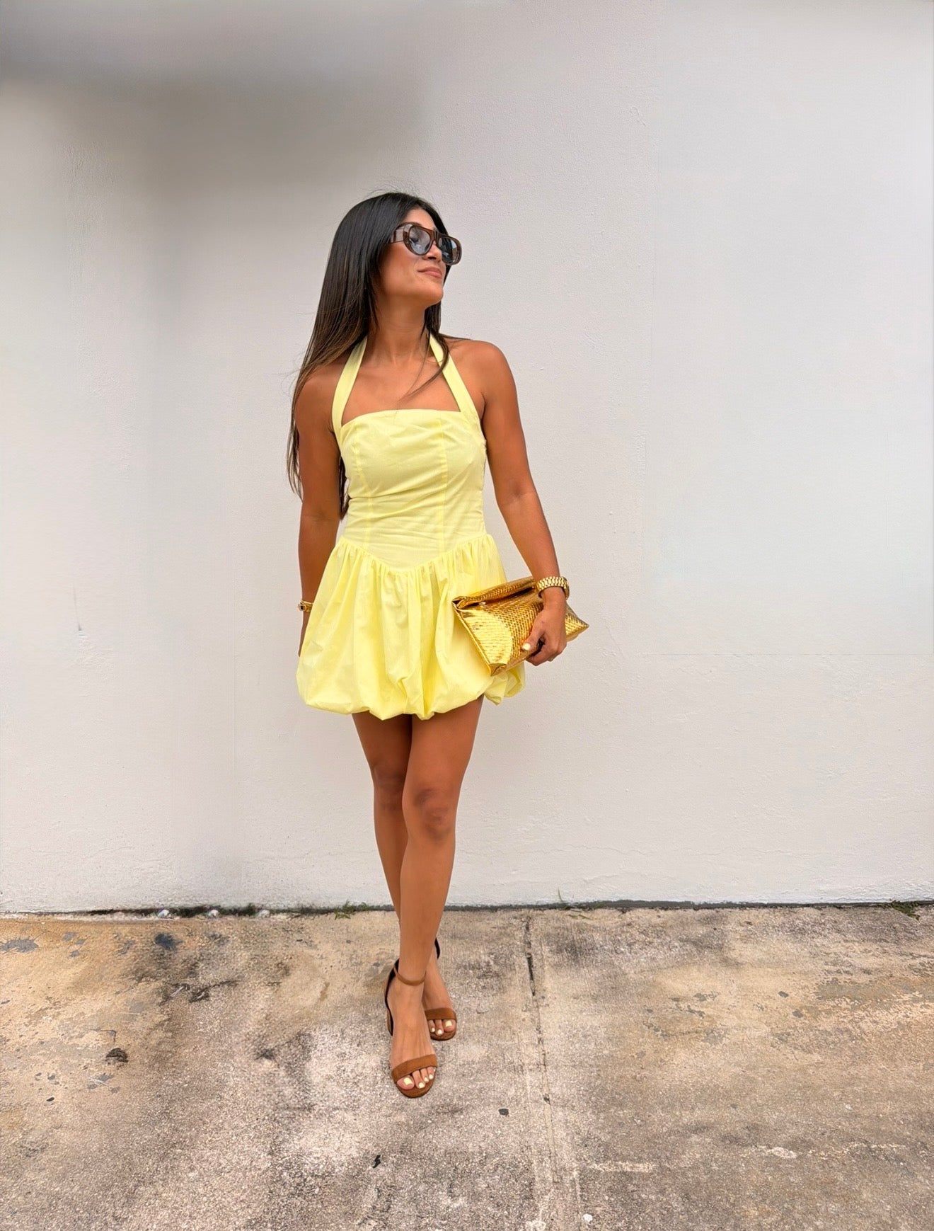The Limoncello Bubble Mini Dress