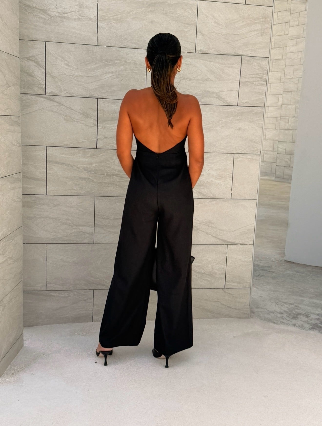Tailored x halter neck jumpsuit