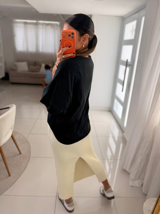 The ivory midi skirt