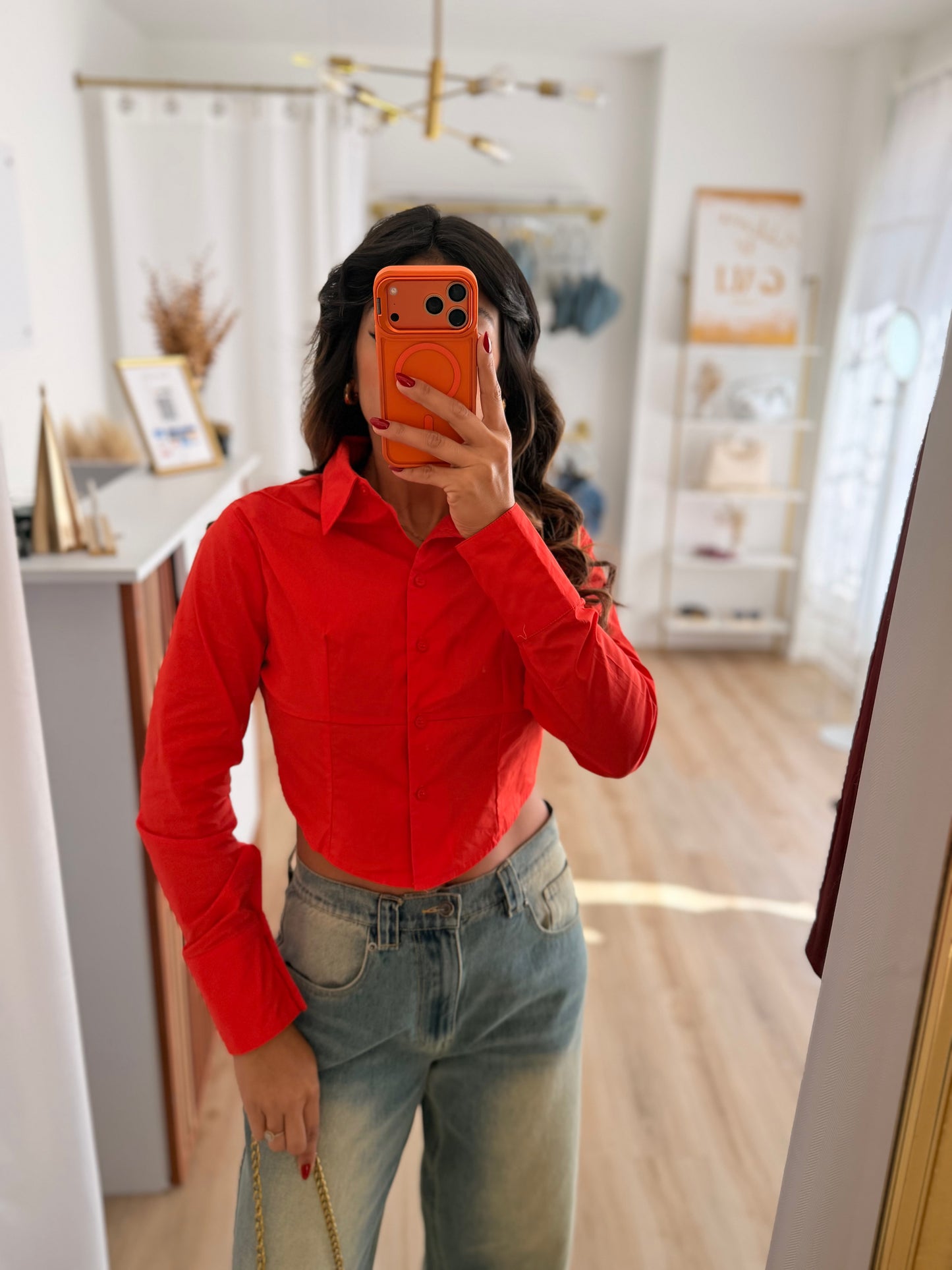 Christmas red classy top