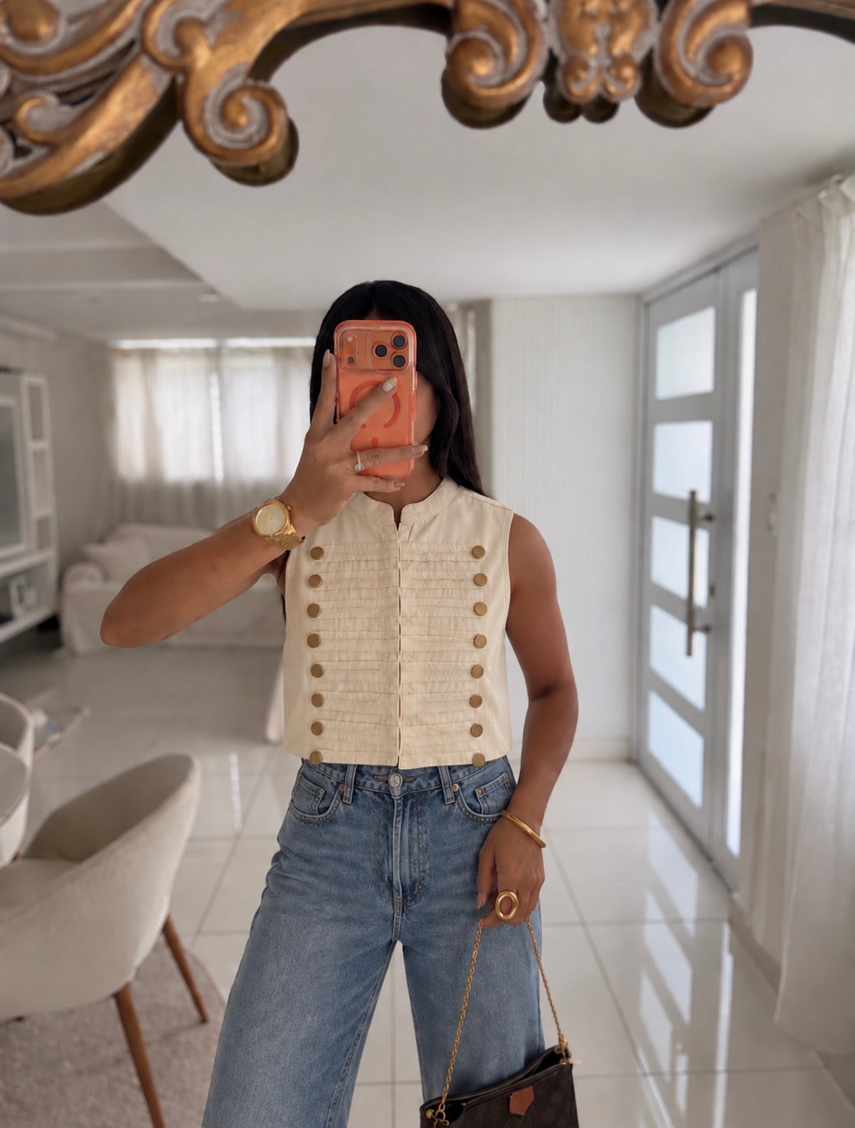 The Commander Vest Top (beige)