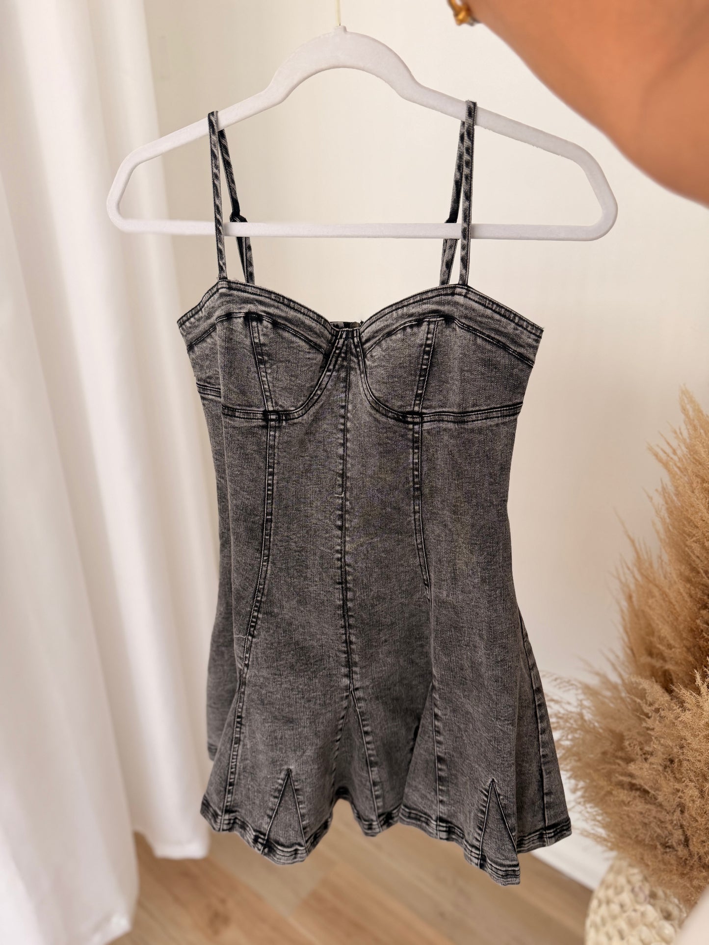 Dark grey flare dress