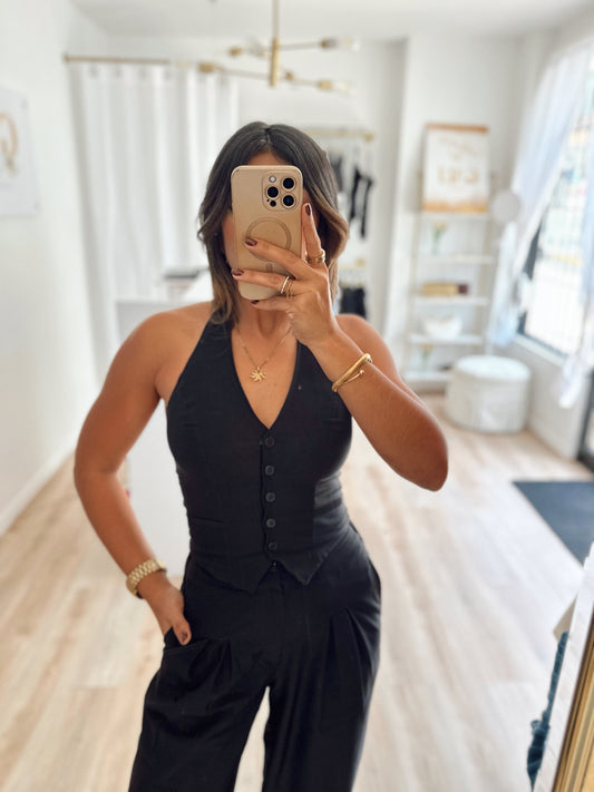 The black halter vest PRE ORDER