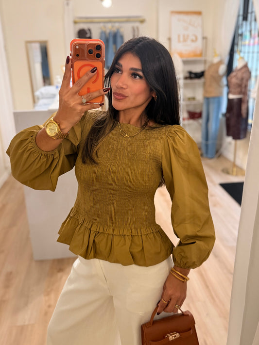 The Puff Sleeve Mustard Top