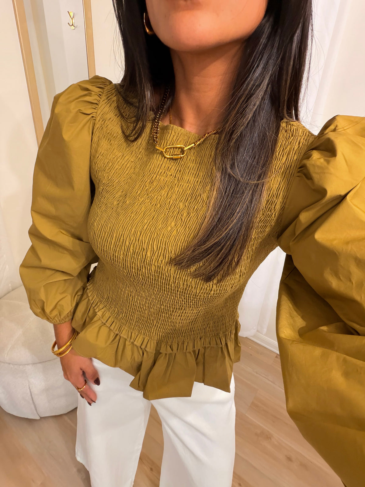The Puff Sleeve Mustard Top