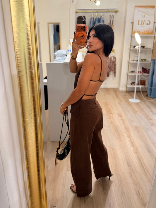 The Chocolate Open Back Top