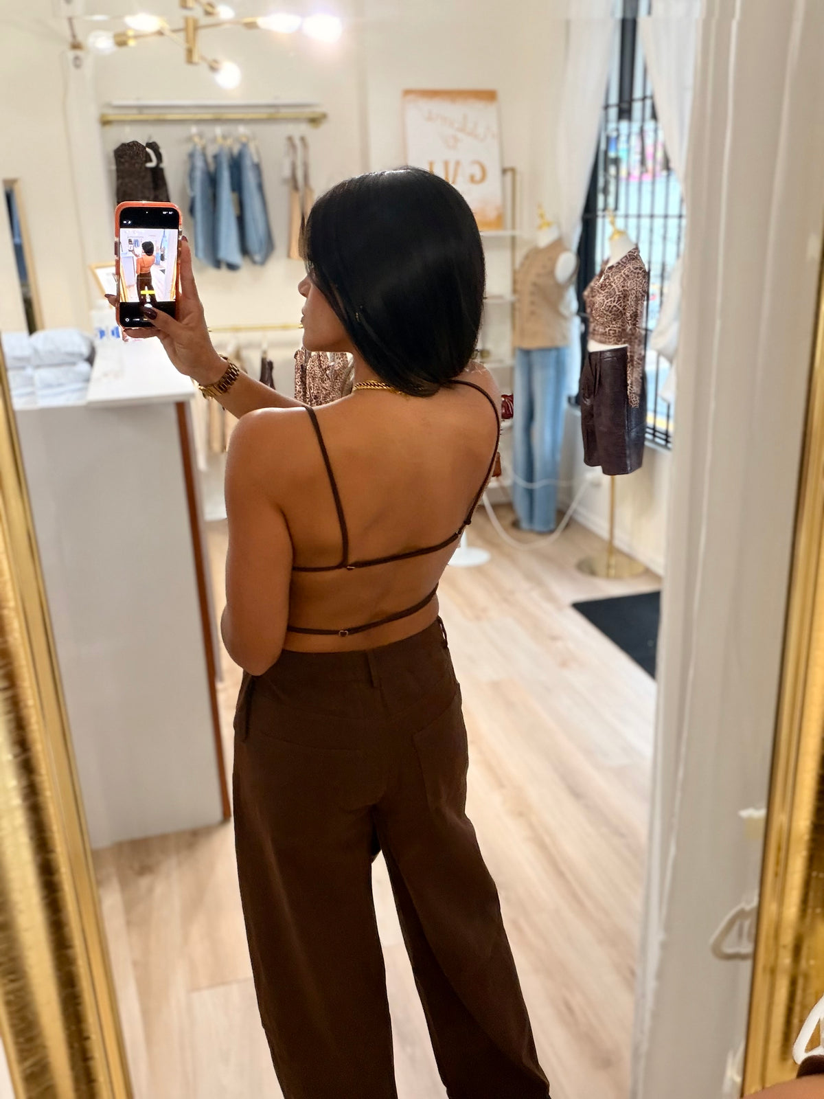 The Chocolate Open Back Top