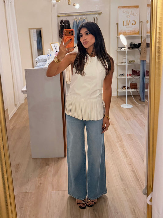 The Josué Fringes Leather Top PRE ORDER
