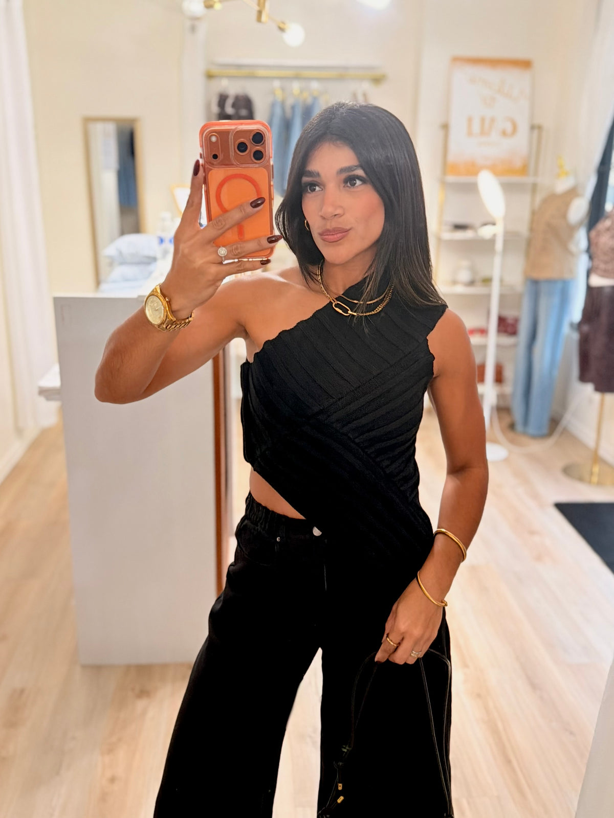 Asymmetrical Black Top